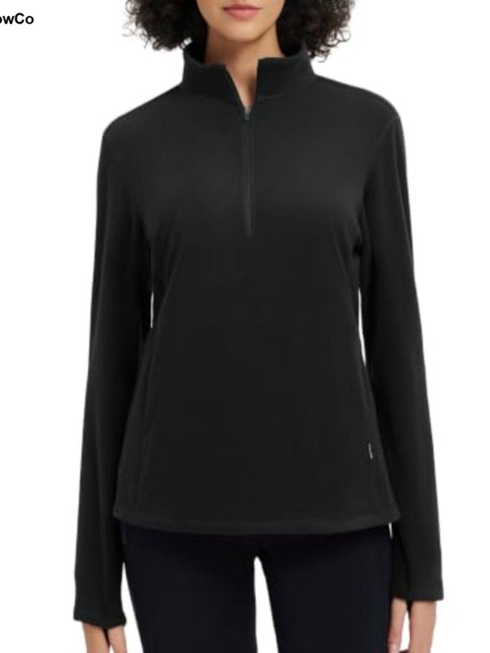 Fleece 1/4 Zip Pullover Hiking Thumbhole Cuffs Kangaroo Pocket